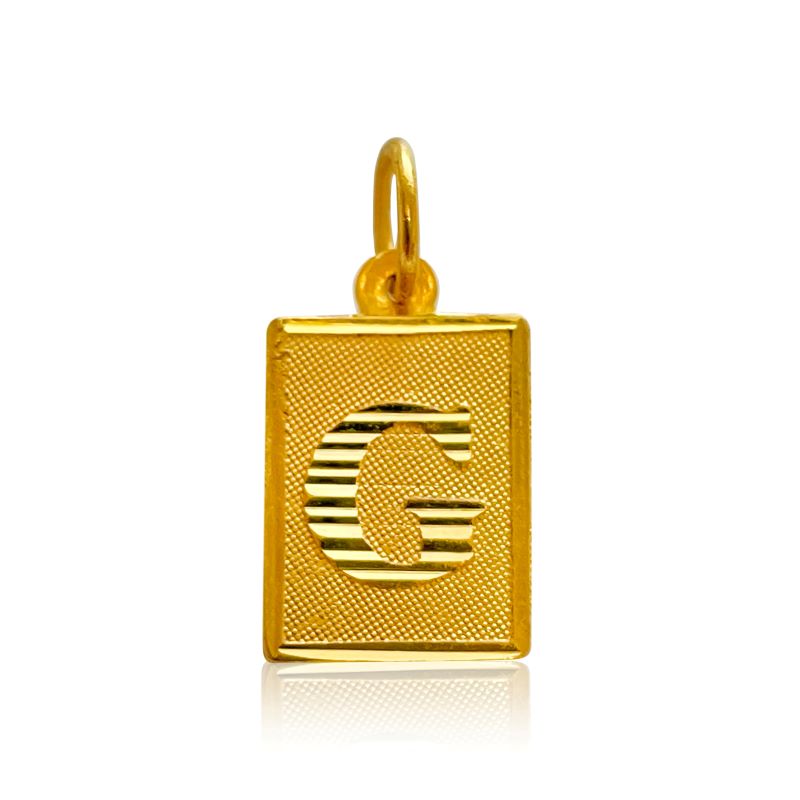 Contemporary Letter G pendant in 22K Yellow Gold